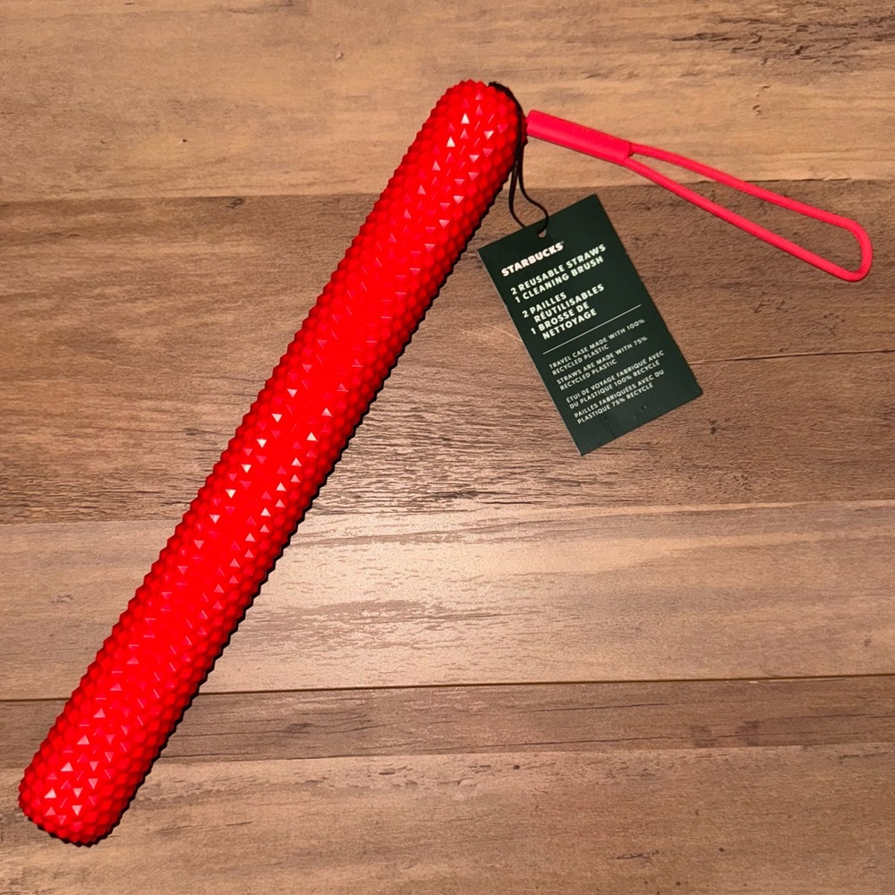 ⭐️ Starbucks Holiday 2024 Reusable Straws & Brush Set w/ Hard Case NWT ♻…